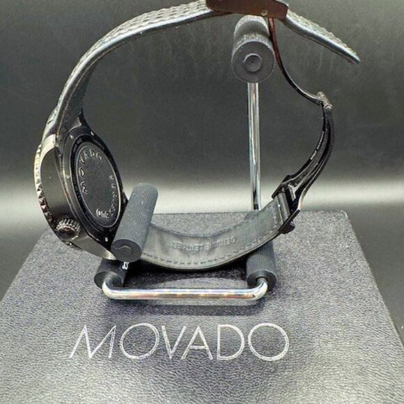 Movado Black Series 800 GMT World-Time 24 Hr Steel Watch Model 2600118 - Picture 10 of 13